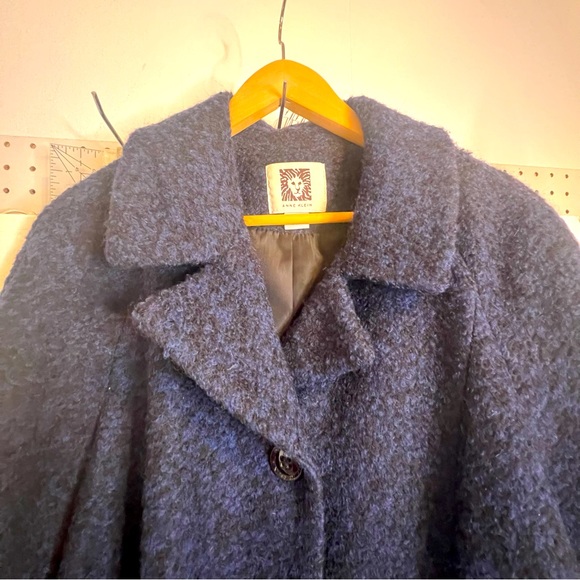 Anne Klein Women’s Wool/Polyester Blend Coat, Size XL, Cobalt Blue/Black. - Picture 6 of 13